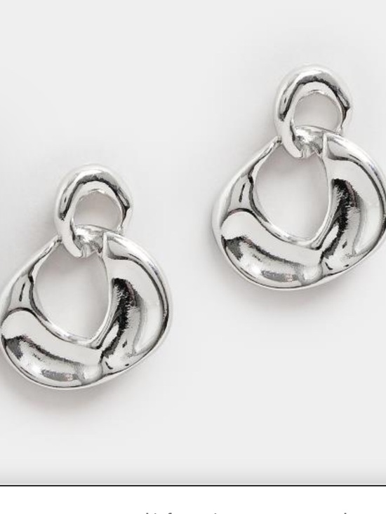 Ben-Amun Jewelry - Ben-Amun Polished Silver Sculptural Hoop Drop Earrings
